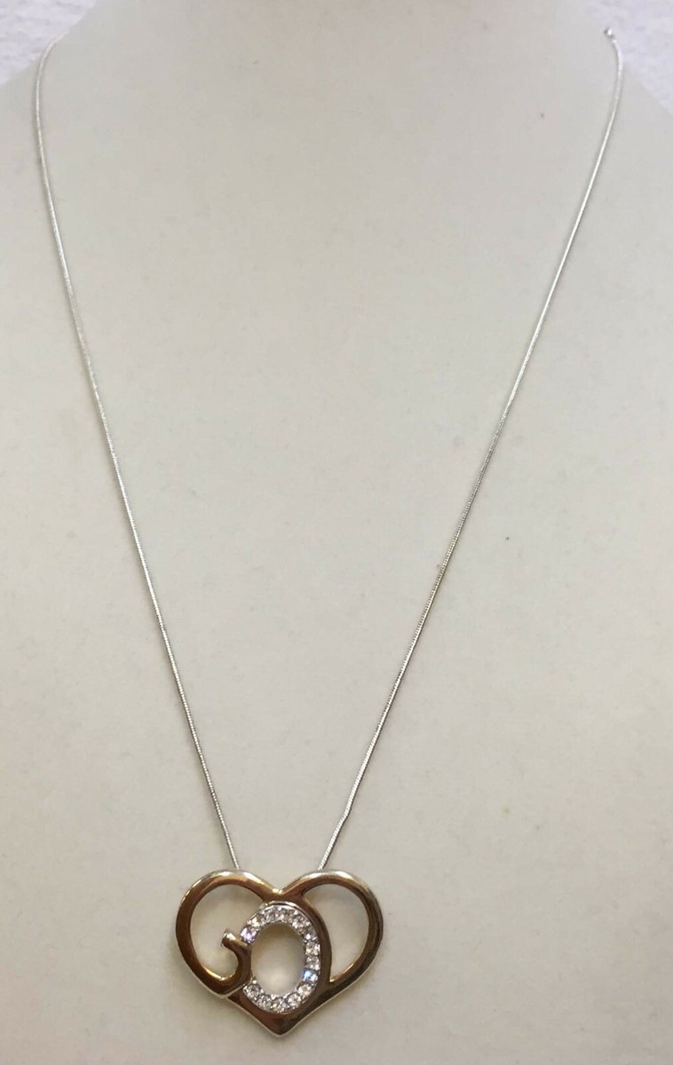ネックレス・ペンダント Crystal Heart Necklace Heart Necklace | Silver-Finish Heart Necklace with Crystals