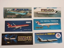 Vtg Lot of 6 1980s MCDONNELL DOUGLAS Bumper Photo AIRCRAFT STICKERS MD NEW