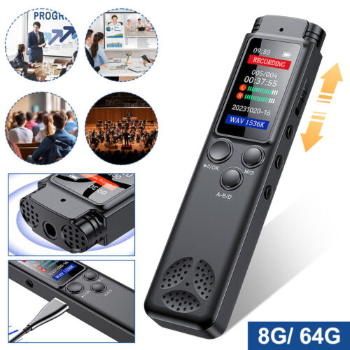 Voice Activated Recorder 8GB Mini Digital Sound Audio Dictaphone MP3 Player