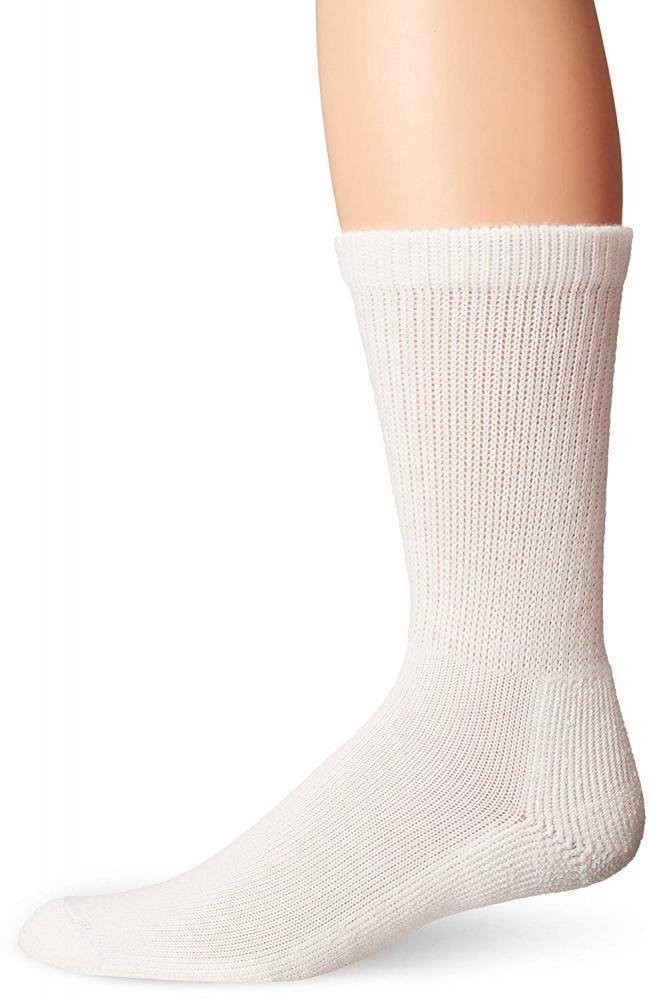 Thorlos Unisex HPXM Diabetic Thick Padded Crew Sock Large, White eBay