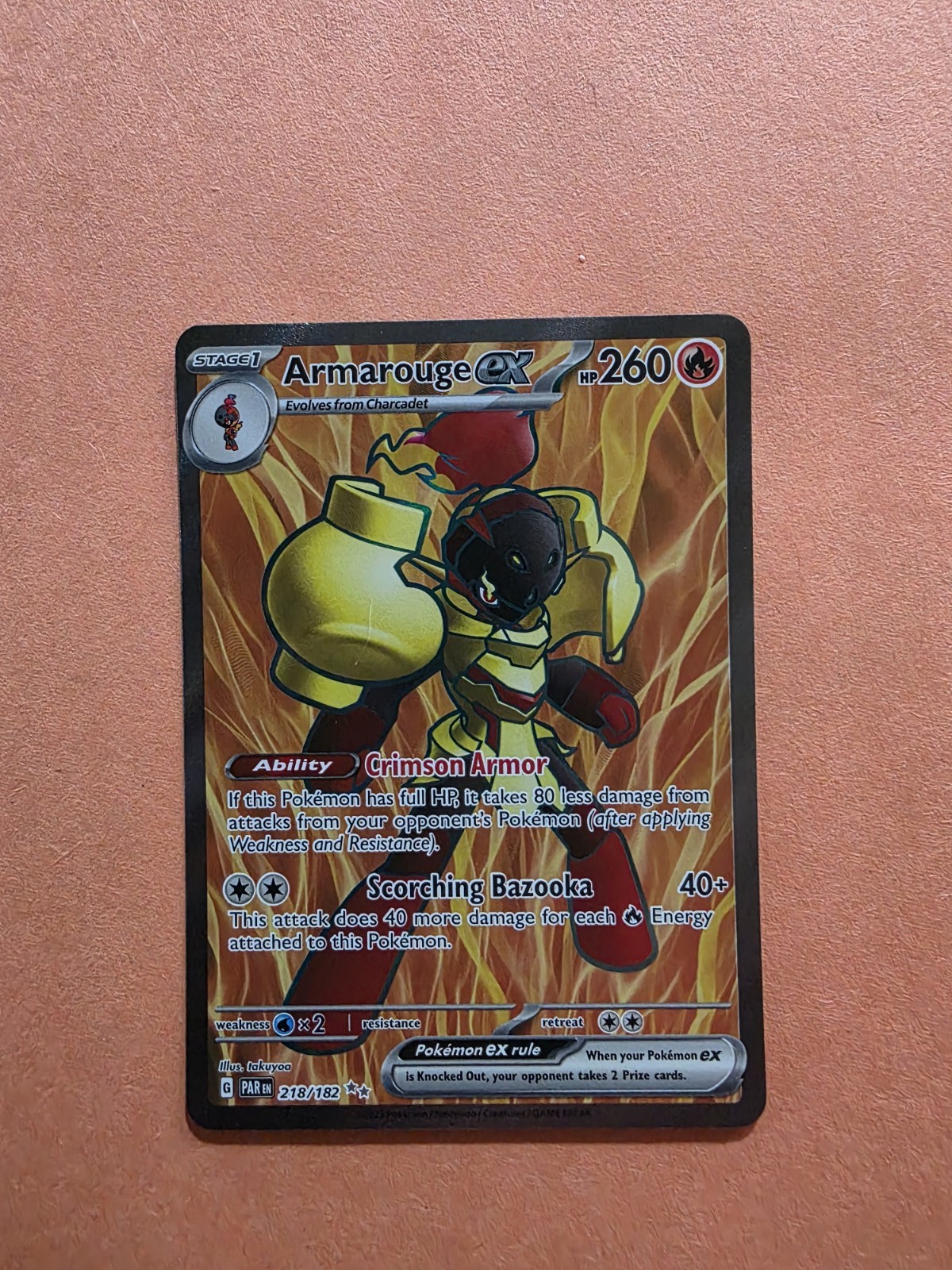 Pokémon TCG Armarouge EX Paradox Rift Holo Ultra Rare Card 218/182 NM Condition