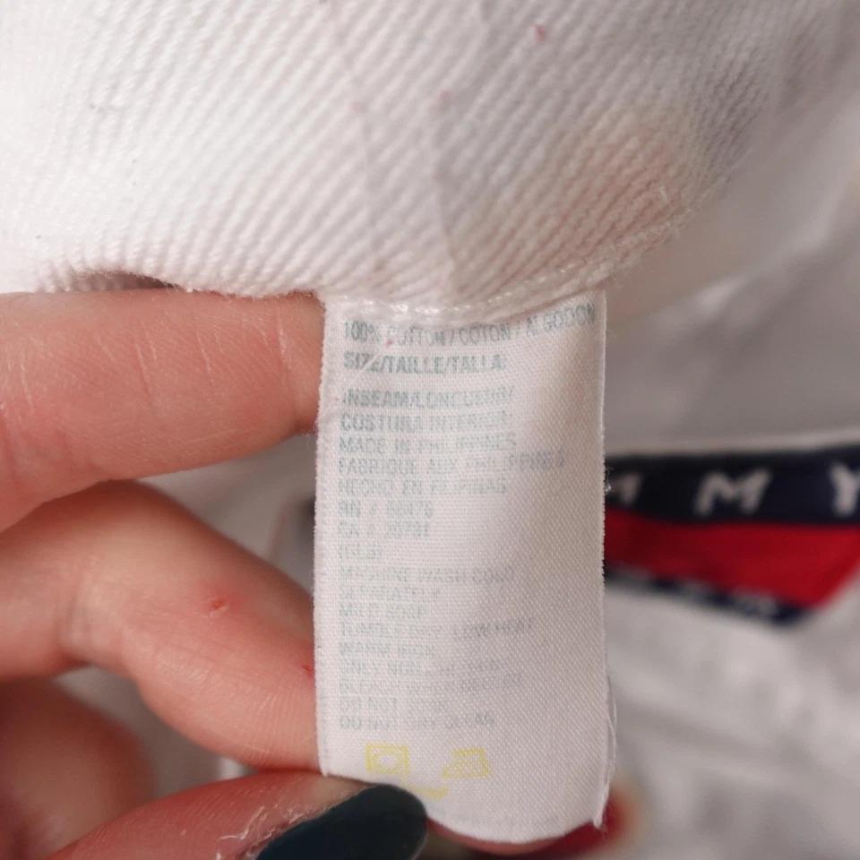 Vintage Tommy Hilfiger Jeans Mens 36x32 (Fits 32x30) White Denim Baggy 90s Y2K - Image 4 of 4