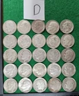 LOT OF 25 SILVER ROOSEVELT DIMES, 25 ROOSEVELT DIMES, 90% SILVER DIMES