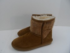 Minnetonka Brown Suede/Knit w/Shearling Women's Ankle Boots - Size 7