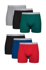 Hanes men's 6 pack boxer briefs, cotton, multicolor, size L