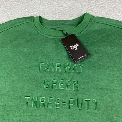 Waggle Sweatshirt Mens Small Crewneck Green Drive Fairway Green Three-Putt NEW