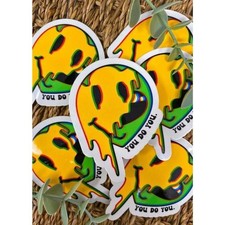 You Do You Alien Smiley Trippy 3d Funny Sticker Decal Car Laptop Hardhat