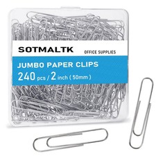 Jumbo Paper Clips, 240pcs 2 Inch Large Silver Clip, Big Large,