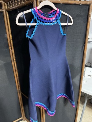 NWT MILLY Diamond Cut Flare Mini Dress - Size Small Stretch Org. $495