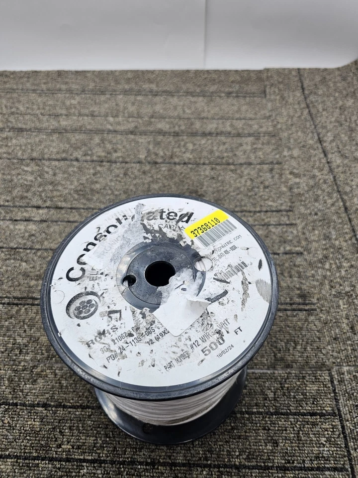 Cable de cable electrónico consolidado de 12 cables WHT 500 PIES carrete blanco ROHS duradero Foto 4 de 4