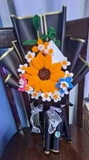 Artificial Sunflower Daisy Flower Bundle Wrapped Decorative Arrangement
