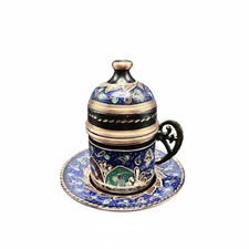 T&uuml;rkisches Kaffeeset handgefertigt verziertes Kaffeeservice mit Tablett