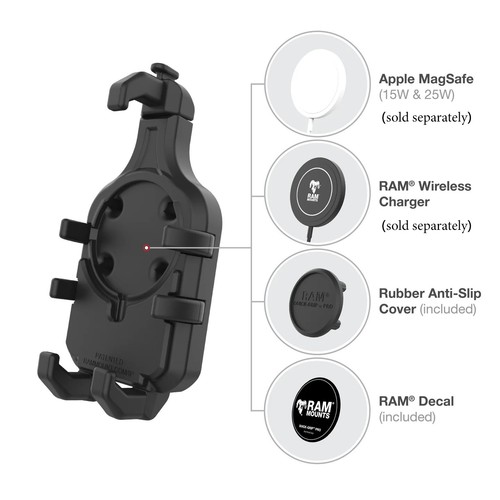 Soporte para teléfono profesional RAM Quick-Grip con base de diamante bola de 1" RAM-HOL-PD5BU - Imagen 5 de 9