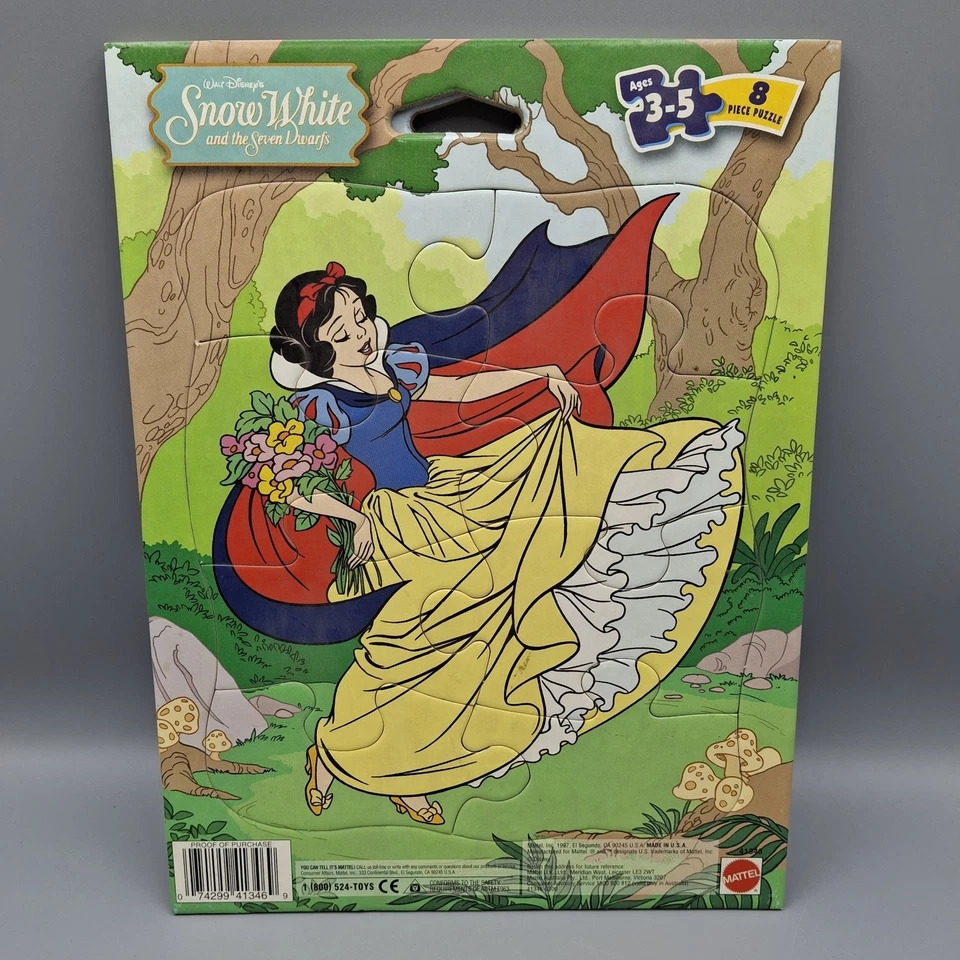 MATTEL Disney 8 Piece Tray Puzzle, Lot of 2, Snow White & 101 Dalmatians, 1996-7 - Image 2 of 4