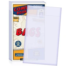100 Count Comic Book Bags, Current Size Comic Bags 7.2 X 10.5 inch Transparen...