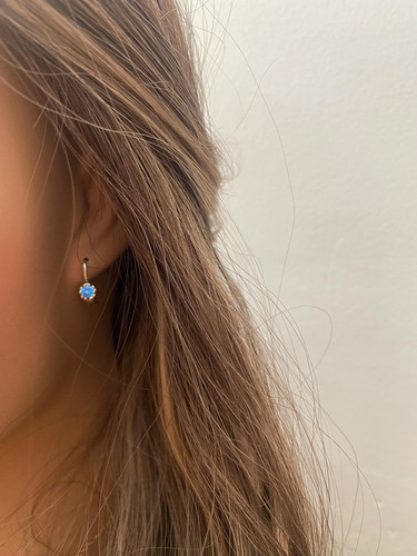 Blue Zircon Earrings in 925 Sterling Silver ∙ A21 - Picture 10 of 11