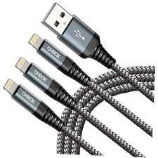 iPhone Charging Cable 6FT, 3Pack Apple MFi 6 ft Grey USB to Lightning