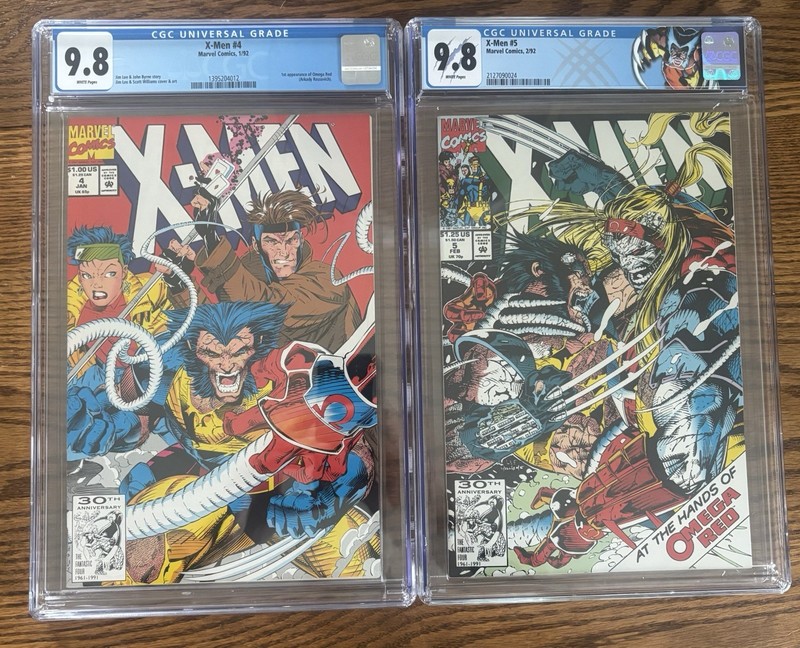 X-Men #4 & #5 CGC 9.8 Lot Omega Red 1st App Custom Label Jim Lee