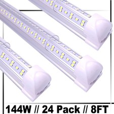 LED Shop Lights Fixture Tube Strip Ceiling Lights 8FT For Garage Workshop 24PACK