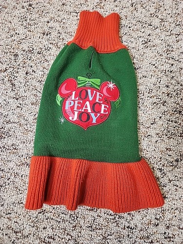 Micky Head Peace Love Joy  Dog Sweater- Small