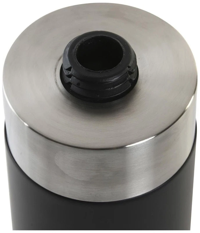 Dosasapone Bagno Nero Opaco Resina e Acciaio Inox Dispenser Sapone Liquido, fotografia 4 di 9