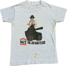 Vintage 1987 Sgt Slaughter Wrestling Shirt 80’s Boys WWE WWF Kids Youth GI Joe