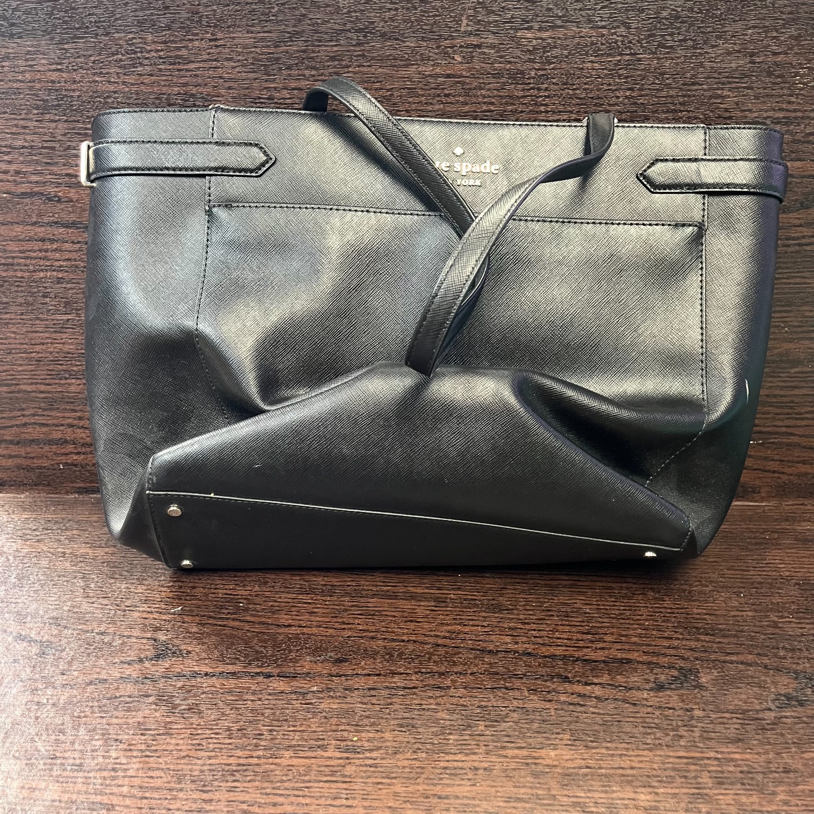 Kate Spade Women's Saffiano Leather Tote Bag Black Large Shoulder Purse Work