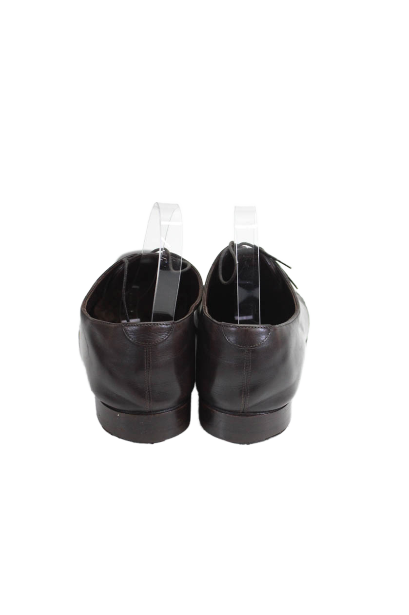 Scarpe eleganti Oxford stringate Yves Saint Laurent da uomo in pelle marrone taglia 11