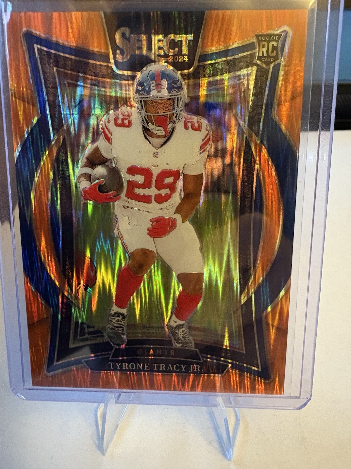 2024 Panini Select Orange Shock Prizm #61 Tyrone Tracy Jr. Rookie RC #d :499