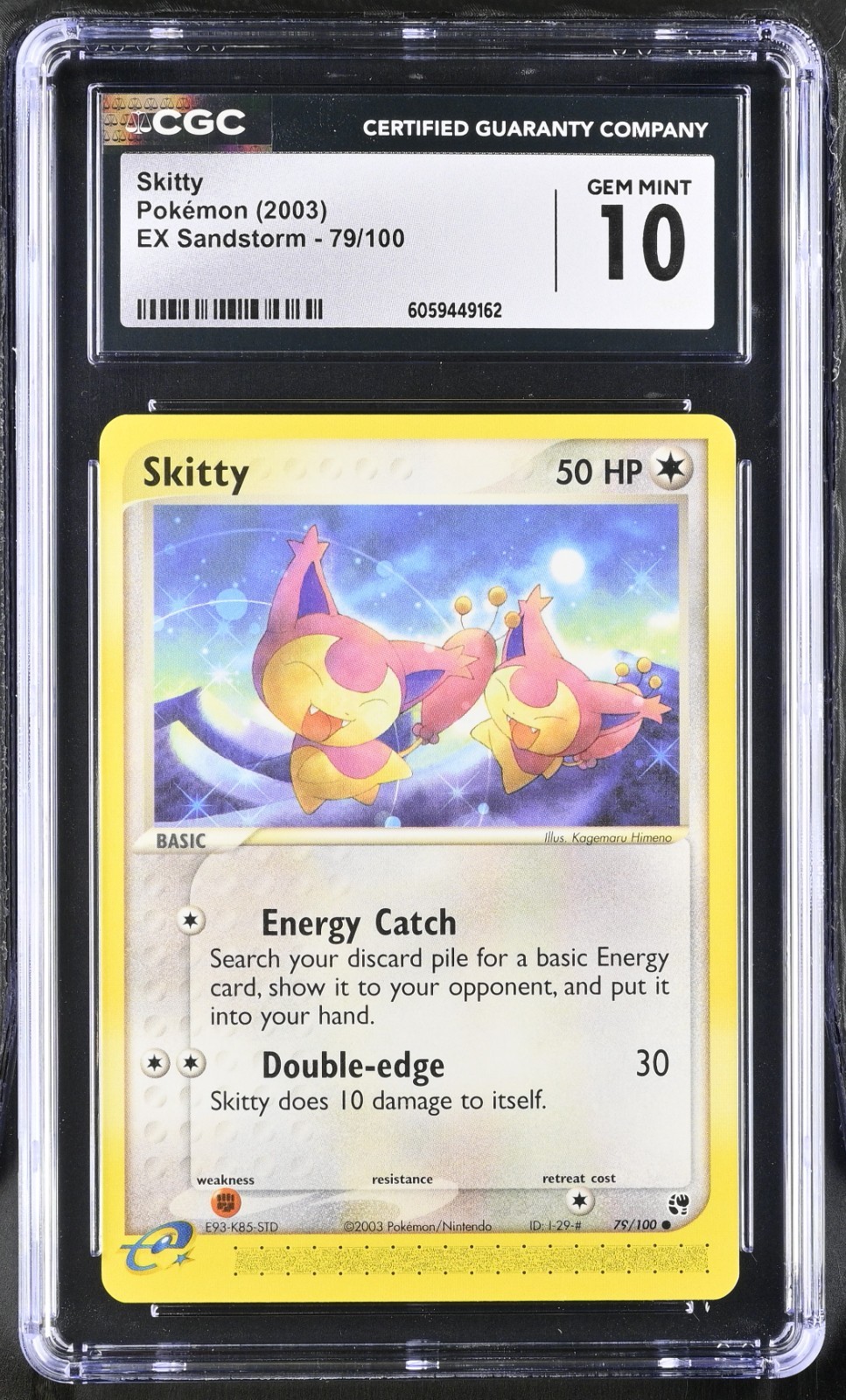 CGC 10 Skitty 79/100 EX Sandstorm 2003 Pokemon Card