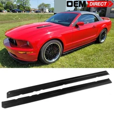 Fits 05-14 Ford Mustang MDP Style Unpainted Side Skirts Bottom Line Guard - PU