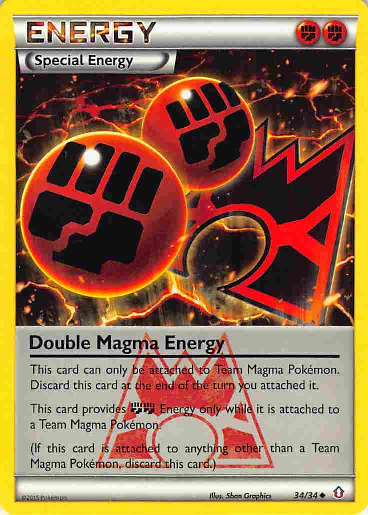 Double Magma Energy 34/34 Uncommon Double Crisis Pokemon LP