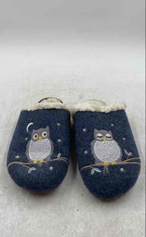 Lands' End Womens V15566/F25279 Blue Sherpa Lined Slip-On Mule Slippers Size 11B