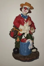 Vtg Heavy Hobo Homeless Clown Figure Red Nose ClownCore Scary KnickKnack Trinket