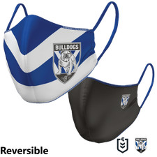 Canterbury Bulldogs NRL Large Adult Reversible Washable Face Mask