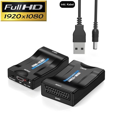HDMI zu auf Scart Konverter Adapter Wandler AV Scaler Converter 1080P HD TV NEU