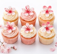 Essbare Blumen Tortendeko 54 Stk KirschblüTen Rosa Cupcake Deko Hochzeit