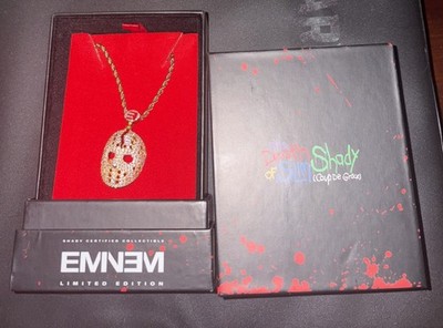 Eminem Diamond Gold Hockey Mask Necklace 24-inch Chain
