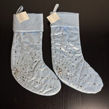 NWT WONDERSHOP Light Blue Velvet Christmas Stockings, Lot of 2 Target 2024