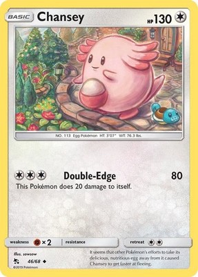 Chansey Reverse Holo Uncommon Hidden Fates 46/68 NM