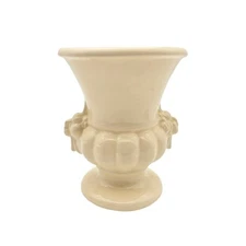 Vintage McCoy Art Deco Urn Style Planter Vase Double Handled Cream