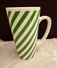 California Pantry Christmas Coffee/Tea Mug/Cup Holiday Green White Striped 2024
