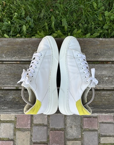 Philippe Model Temple Phantom Tennis While Lime Leather Sneakers EU 40 / US 9 Wm - Picture 10 of 24