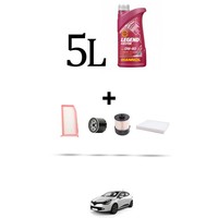 Hoffcar Servicekit 4 Filter Und 5L ÖL FüR Renault Clio IV 1.5 DCI 66Kw Ab 20