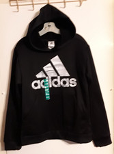 NWT Boys ADIDAS PO HOODIE Sweatshirt XL 18-20 Black NEW SPORTS PE CHILL