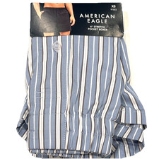 NWT AMERICAN EAGLE 4" Stretch Pocket Boxer Sz XS-S-XL Blue White Stripes 28