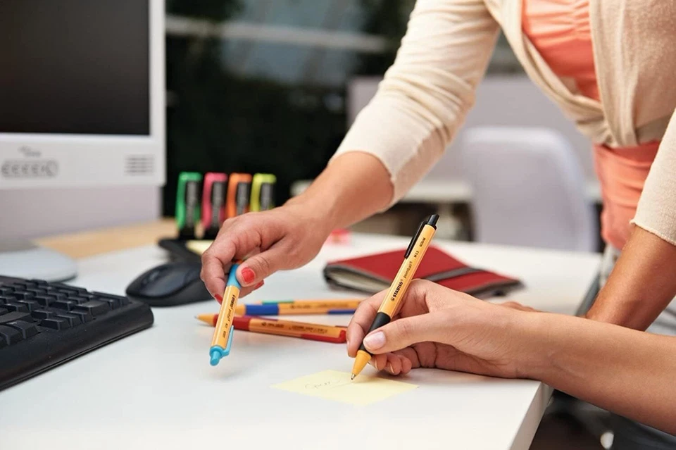 Druck-Kugelschreiber - STABILO pointball - 6er Pack - mit 6 verschiedenen Farben - Bild 3 von 4