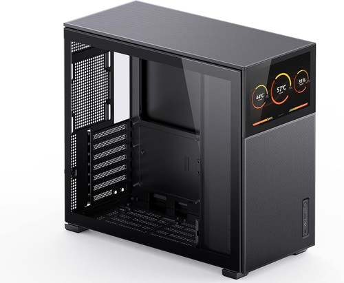 Compact Black ATX PC Case with Mesh Panel for Cooling and Tool-Free Setup - Picture 6 of 11