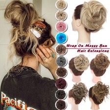 85G Curly Messy Bun Hair Piece Scrunchie THICK Natural Hair Extensions as human