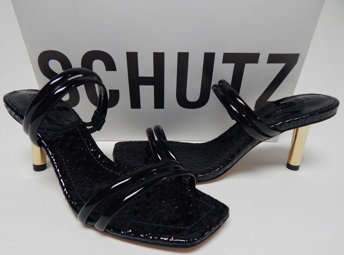Schutz Lover Mid Size 7 M (B) Women's Leather Stiletto Heel Slide
